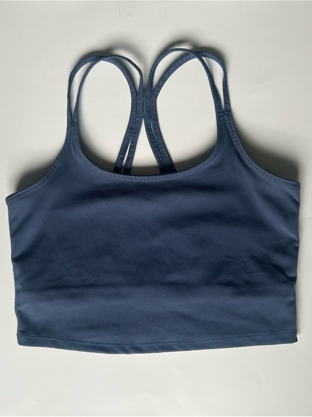⚡️2 for $38 90 Degree By Reflex Ribbed Double-Strap Crop Bralette Navy Blue